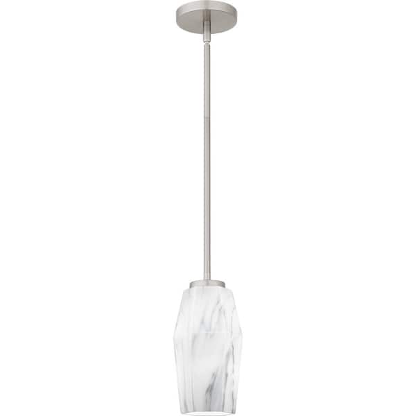 Quoizel Fogel 60-Watt 1-Light Brushed Nickel Mini Pendant Light