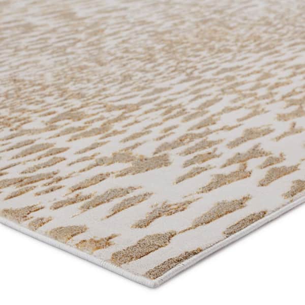 Nikki Chu Kimball Power-Loomed Ivory/Gold 6 ft. 7 in. x 9 ft. 6 in. Animal Rectangle Area Rug