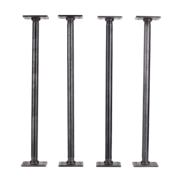 Pipe Decor 12 In X 15 Ft L Black Steel Pipe Square Flange Table Leg Kit Set Of 4 9589