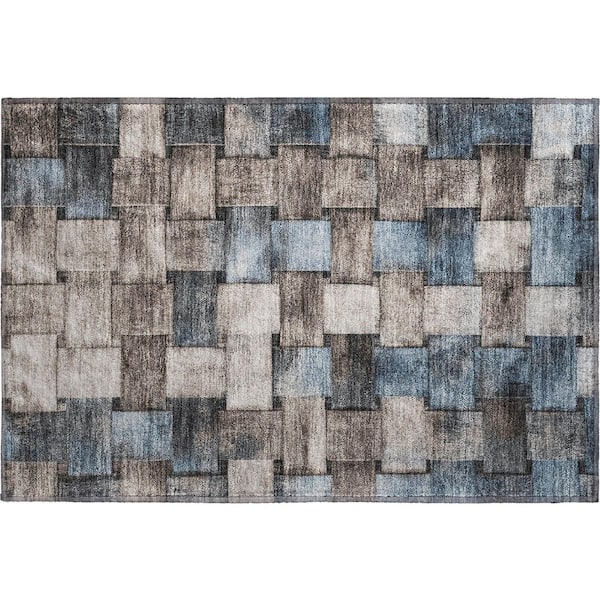 Mayfield Premium Machine Washable Abstract AMF1988 Taupe 2 ft. x 3 ft. Accent Rug