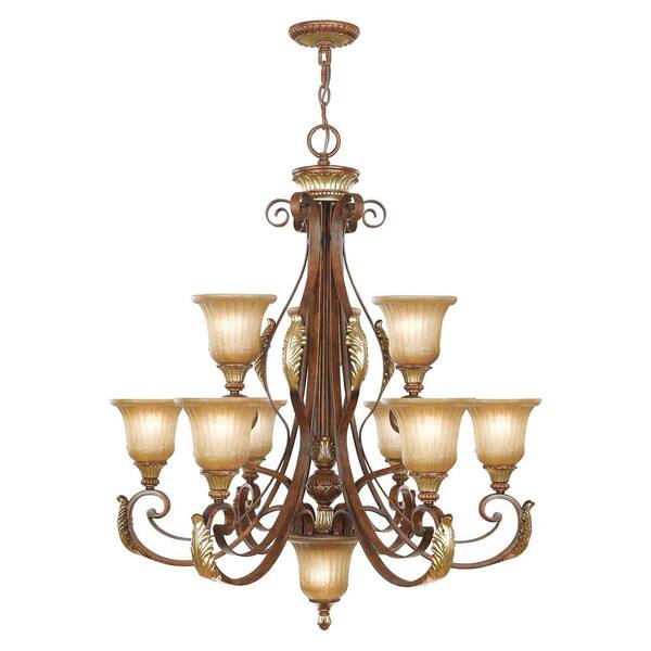 Image showcasing AVIANCE LIGHTING Villa Verona 10 Light Verona Bronze with Aged Gold ...