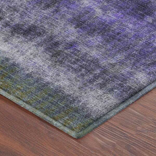 Mayfield Premium Machine Washable Abstract AMF2316 Purple 5 ft. x 7 ft. 6 in. Area Rug