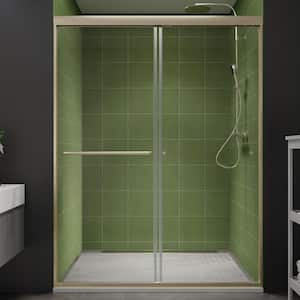 50 in. to 54 in. W x 70 in. H Sliding Framed Shower Door in Brushed Nickel with 1/4 in. (6 mm) Clear Glass
