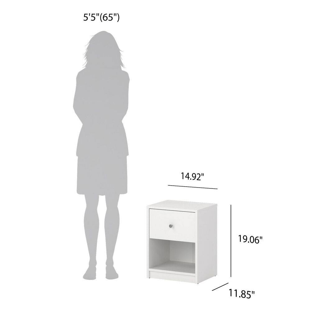 Scandinavian White Compact Nightstand with Eco-Friendly Design