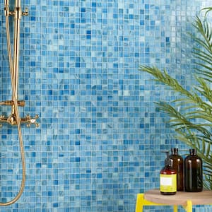 Jayla Ocean 11.81 in. x 11.81 in. Polished Glass Wall Mosaic Tile (0.97 sq. ft./Each)
