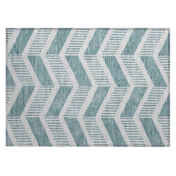 Chantille Machine Washable Indoor/Outdoor Abstract ACN2910 Teal 3 ft. x 4 ft. Area Rug