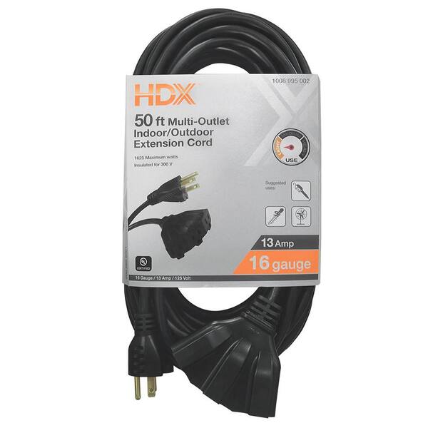 HDX 50 16/3 Light Duty Indoor/Outdoor Extension Cord with