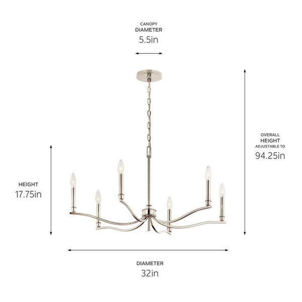Kichler Malene 14-Light Black Traditional Bare Bulb Chandelier