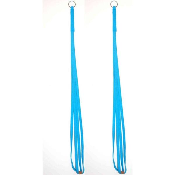 Primitive Planters 36 in. Turquoise Fabric Plant Hangers (2-Pack)
