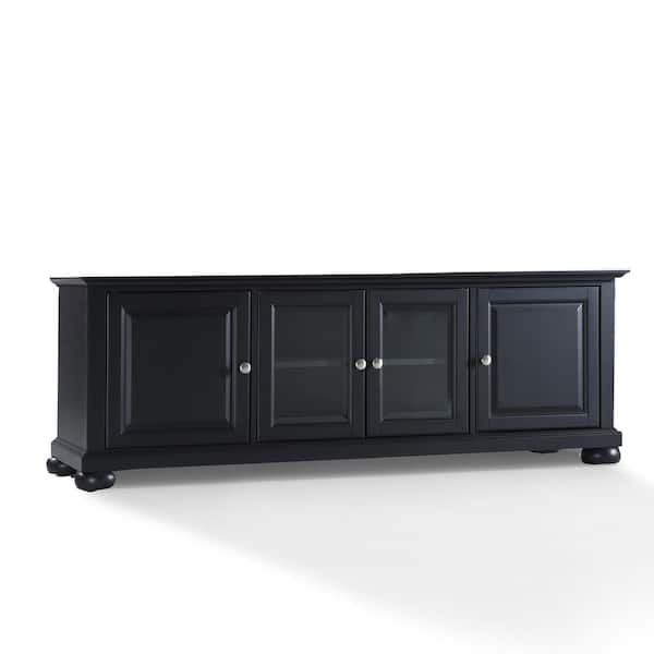 CROSLEY FURNITURE Alexandria 60 in. Black Wood TV Stand Fits TVs Up to 60 in. with Storage Doors