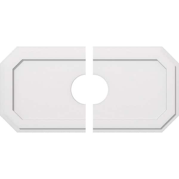 Ekena Millwork 40 in. W x 20 in. H x 7 in. ID x 1 in. P Emerald Architectural Grade PVC Contemporary Ceiling Medallion (2-Piece)