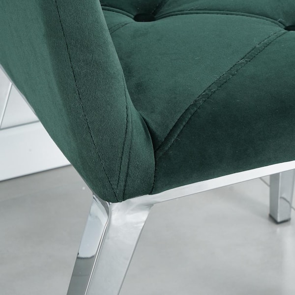 Green dining chairs with best sale chrome legs