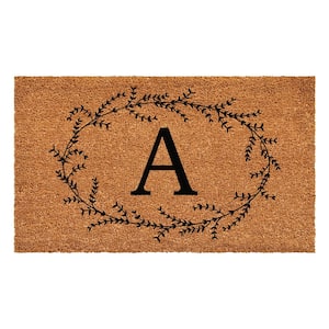 Rustic Leaf Vine Monogrammed Doormat, 36" x 72" (Letter A)