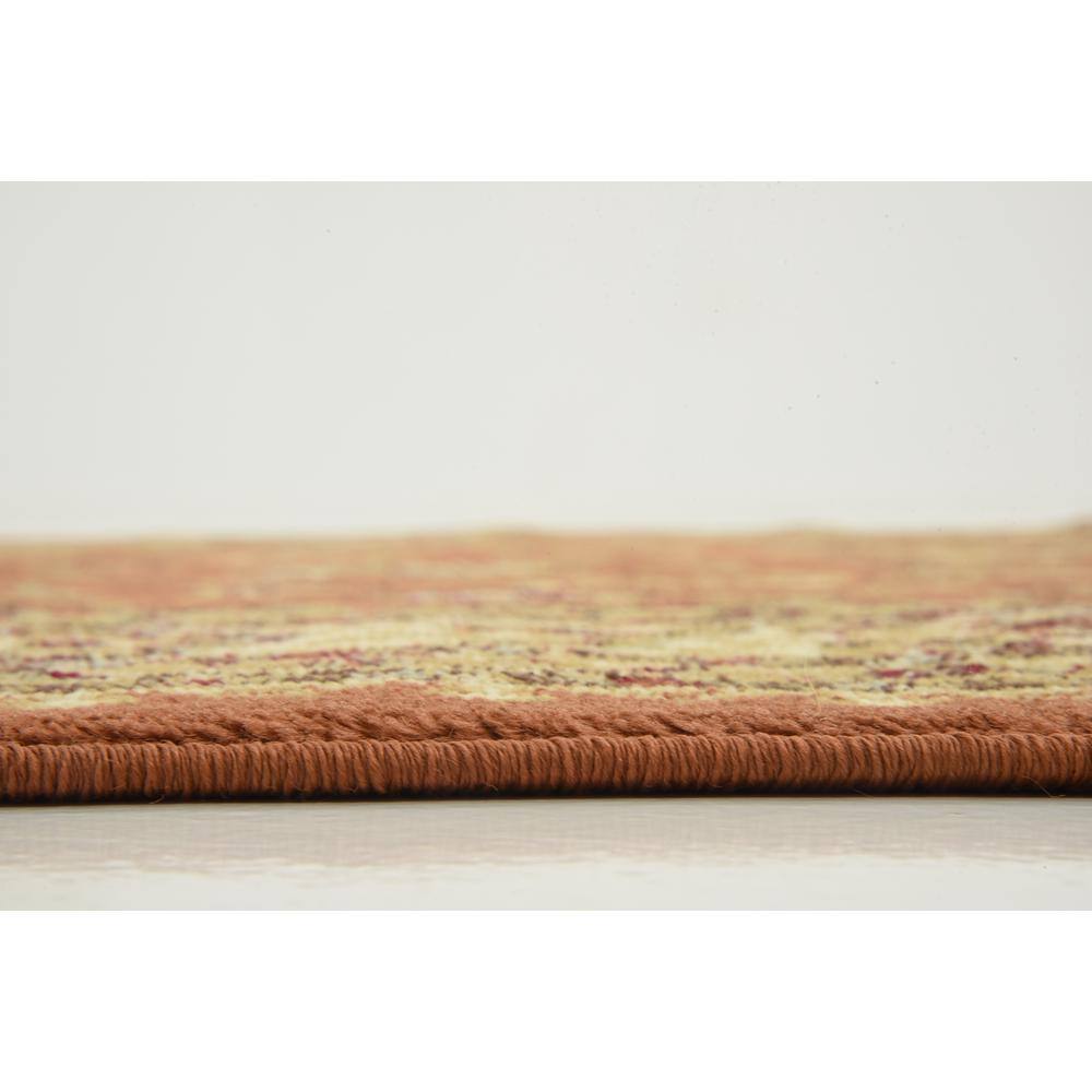 Terracotta & Ivory Easy-Care Rectangular Synthetic Rug