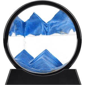 Blue 3D Moving Sand Art, Liquid Motion Flowing Sand Frame for Home, and Office Decor