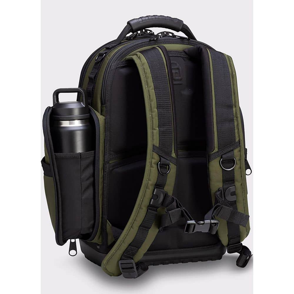 Olive Nylon 16-Inch Zippered Backpack with Padded Handle