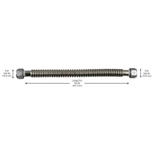 3/4 in. FIP x 3/4 in. FIP x 18 in. Stainless Steel Corrugated Water Connector