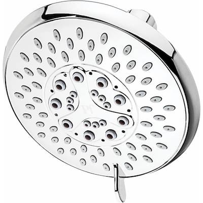 5-Spray 4.78 in. Wall Mount Fixed Rain Shower Head in Polished Chrome