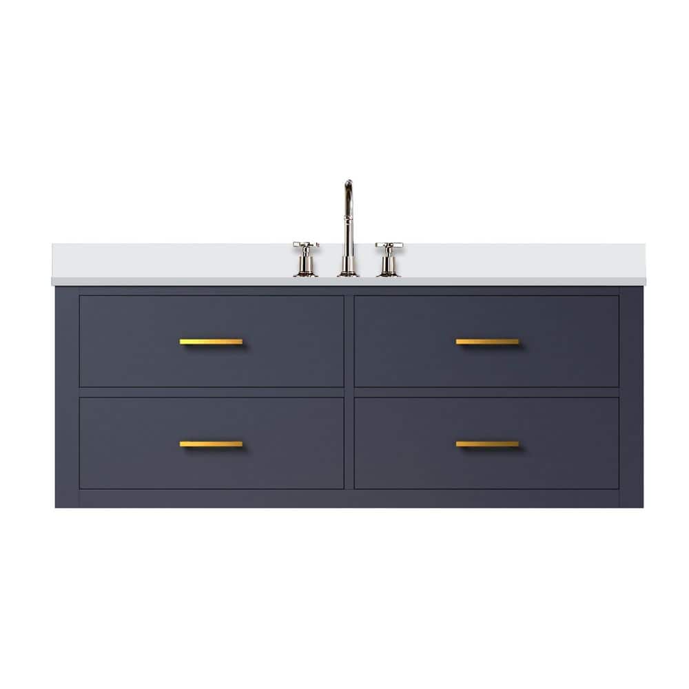 Sherman 48 in W x 22 in D Blue Double Bath Vanity with White Quartz Top, and Faucet Set price history on PriceWatchPro