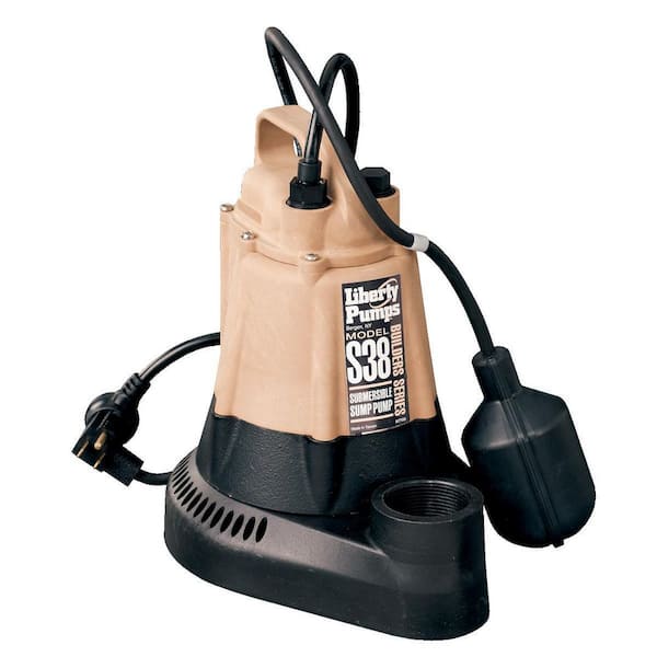 S30-Series 1/3 HP 115-Volt Submersible Effluent Sump Pump with Wide-Angle Float Switch and 10 ft. Cord