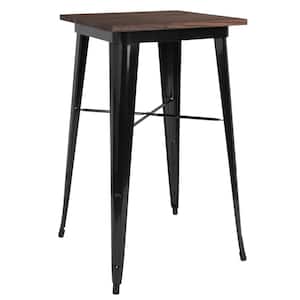 Prince Square Black Wood 23.5 in. 4 Legs Dining Table - Seats 2