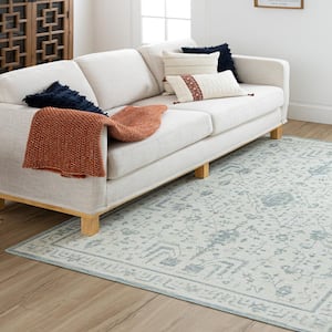 Tempe Ornament Light Blue 2 ft. x 3 ft. Machine Washable Area Rug