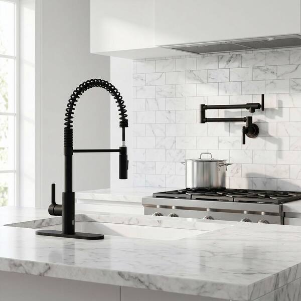 ANZZI Ola Series Matte Black 22 in. H Touchless Pull Down Sprayer