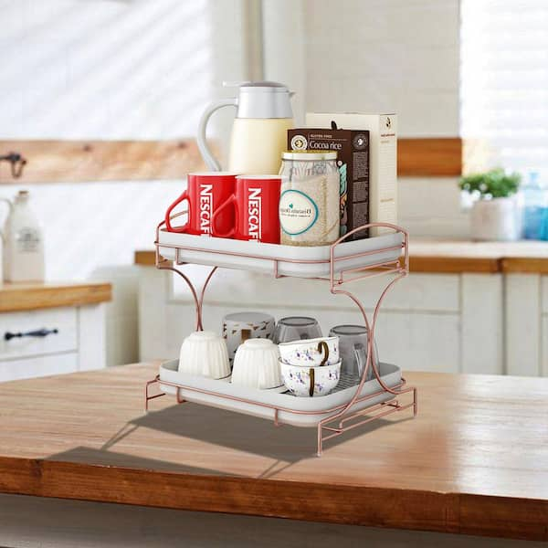 Neat-O Kitchen Foldable X Shape 2-tier Shelf Small Dish Drying