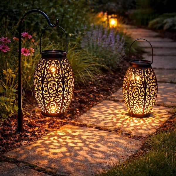 Solar Garden Torch Outdoor Lanterns Waterproof LED Hanging