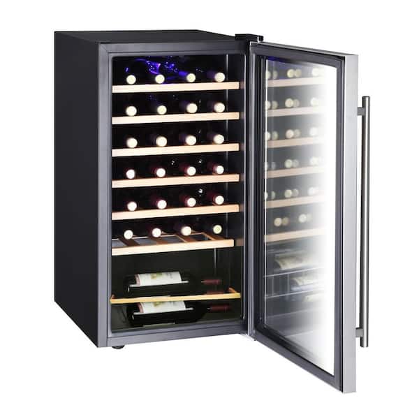Vissani 17 in. 28-Bottle Wine Cooler in Stainless Steel HVWC28ST