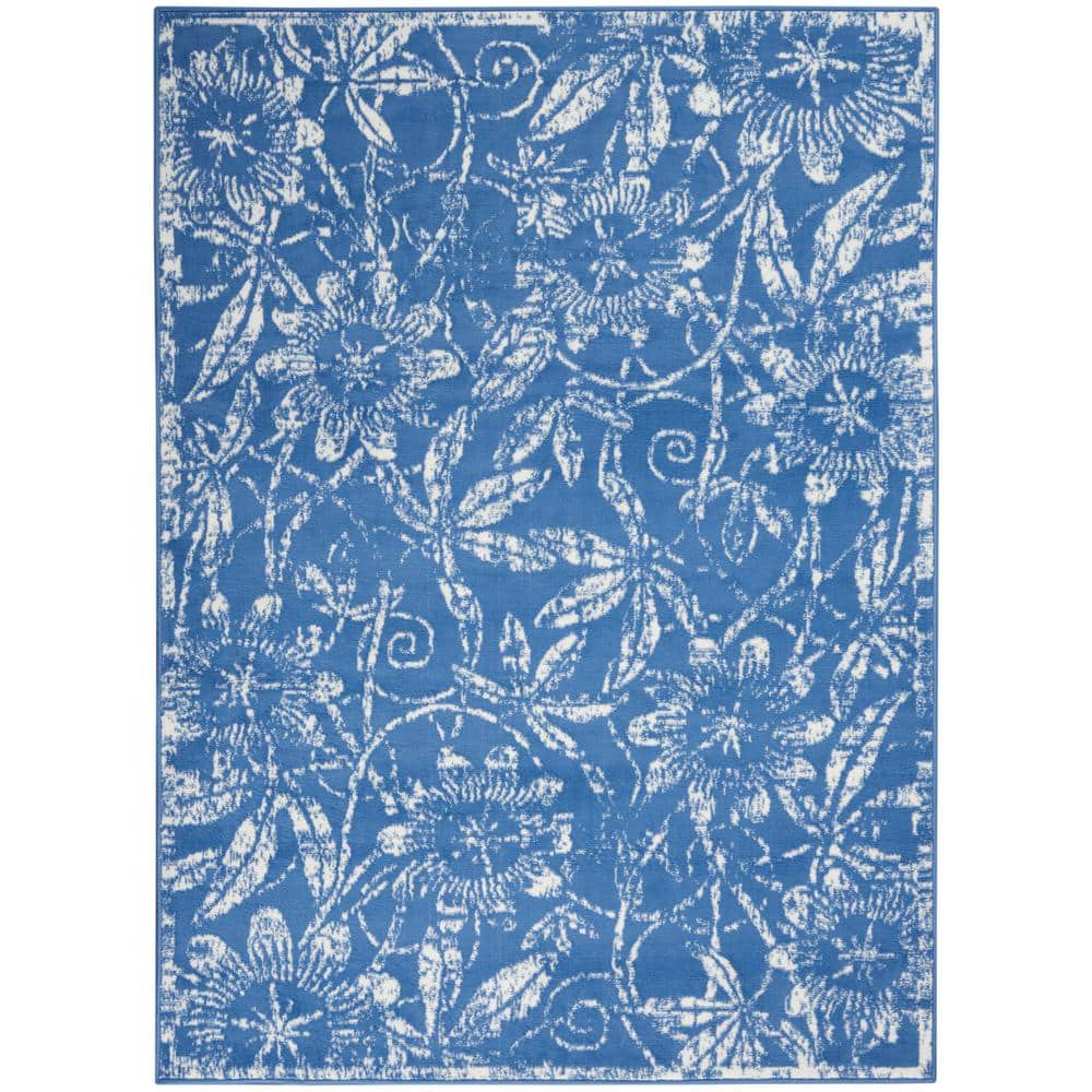 Whimsicle Blue 4 ft. x 6 ft. Floral French Country Contemporary Area Rug price history on PriceWatchPro