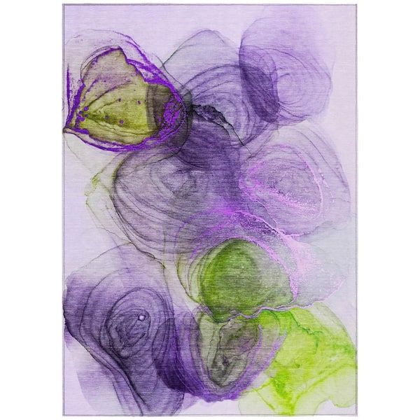 Chantille ACN513 Purple 5 ft. x 7 ft. 6 in. Machine Washable Indoor/Outdoor Geometric Area Rug