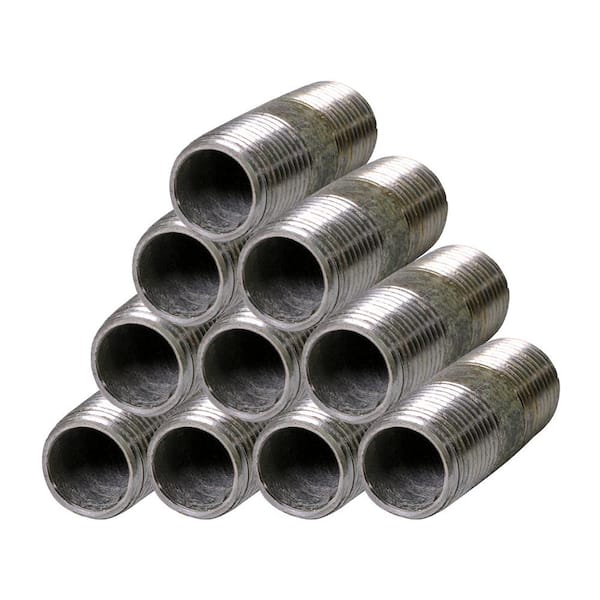 3/8 x 5 MNPT Threaded Galvanized Steel Pipe Nipple 