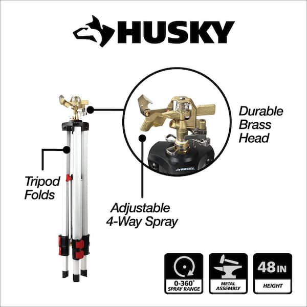 Husky Metal Pulsating Sprinkler with Tripod 10507HDDI - The Home Depot