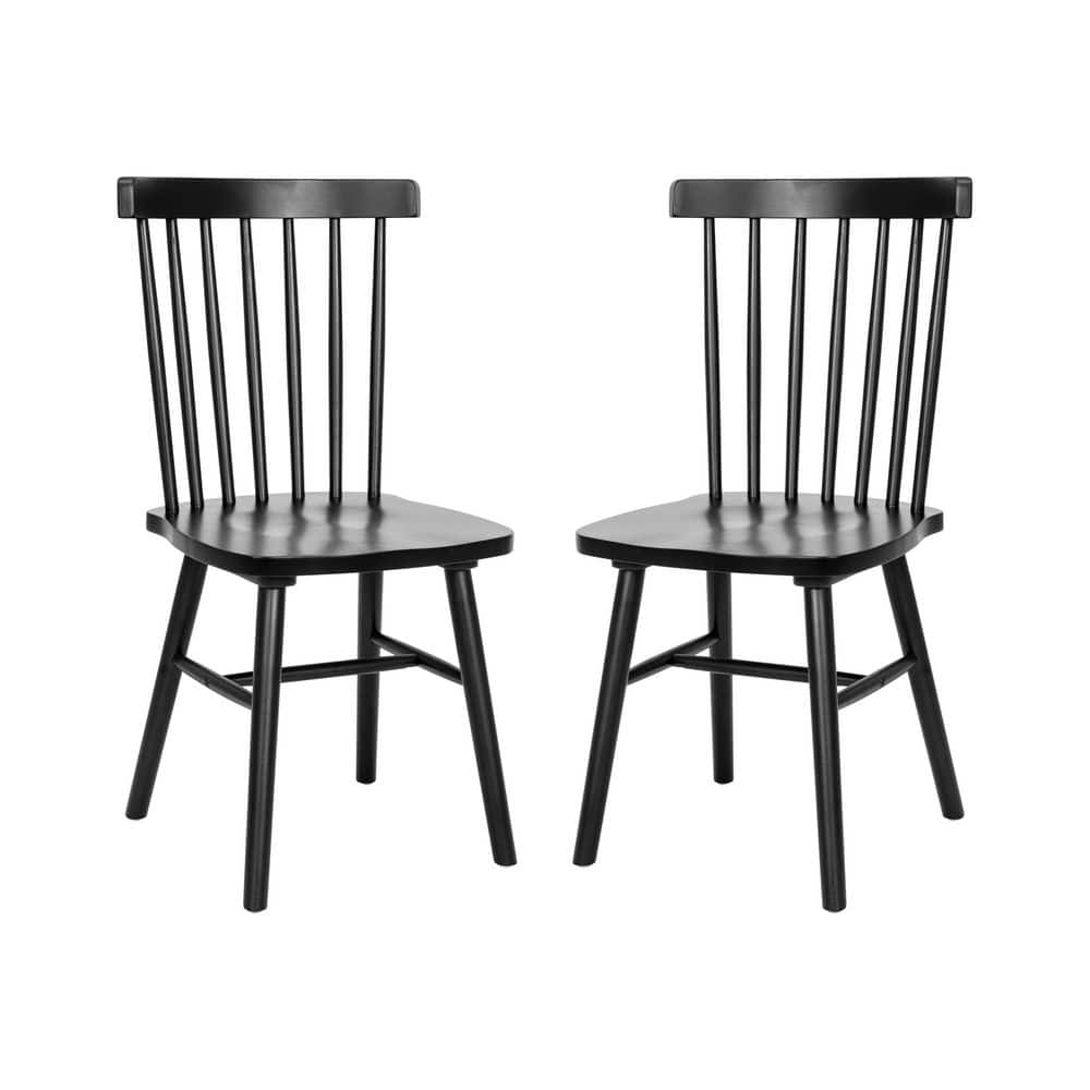 TAYLOR + LOGAN Ingrid Black Wood Armless Spindle Back Restaurant