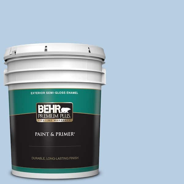 BEHR PREMIUM PLUS 5 gal. #570C-3 Tender Twilight Semi-Gloss Enamel Exterior Paint & Primer