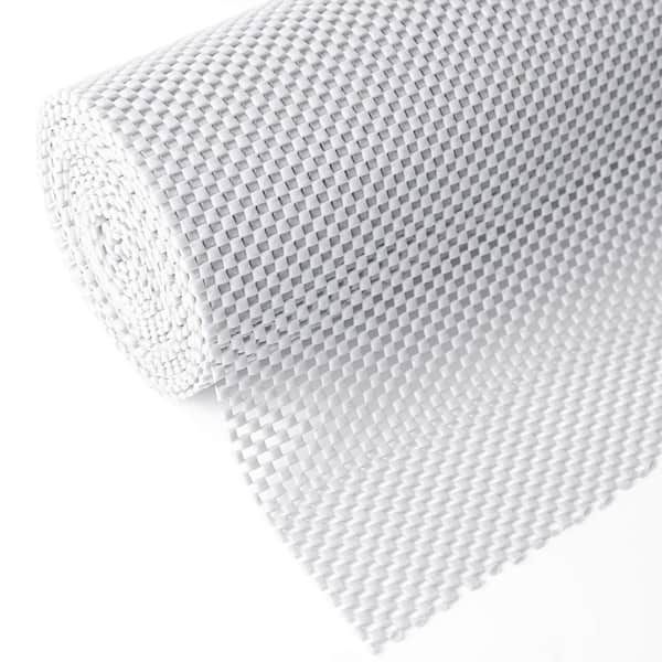12 in. x 20 ft. PVC Non-Adhesive Roll Drawer Liners, Shelving Liner for Kitchen cabinets,Storage, Desks, White