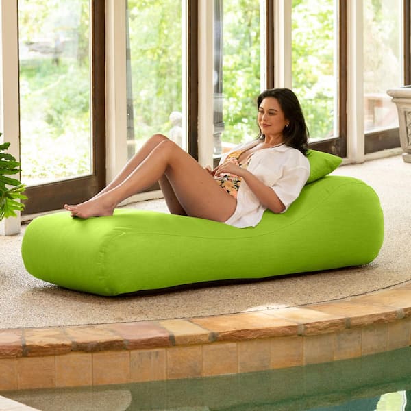 Arlo Outdoor Bean Bag Sun Lounger-Pool and Patio Chaise Recliner, Lime Green
