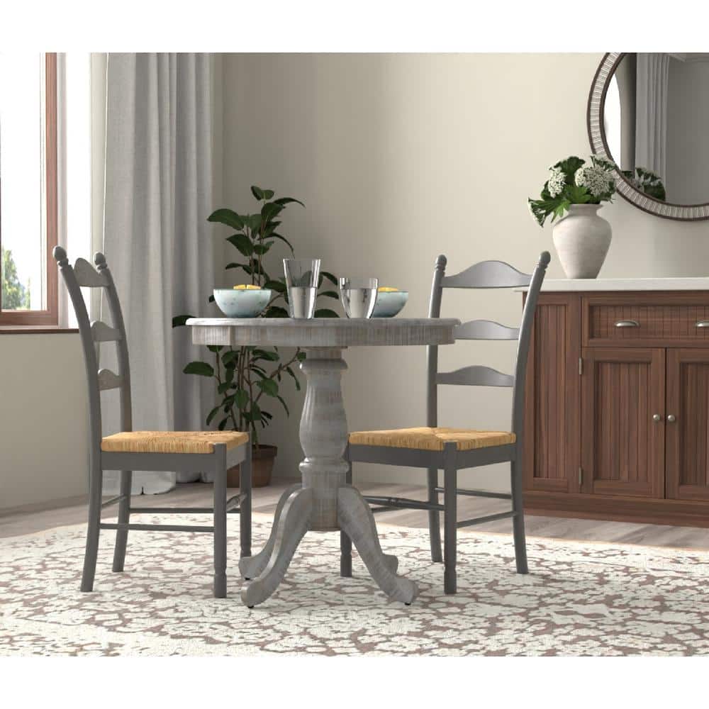 Fairview Natural Driftwood Round Pedestal Dining Table, 30" Wood