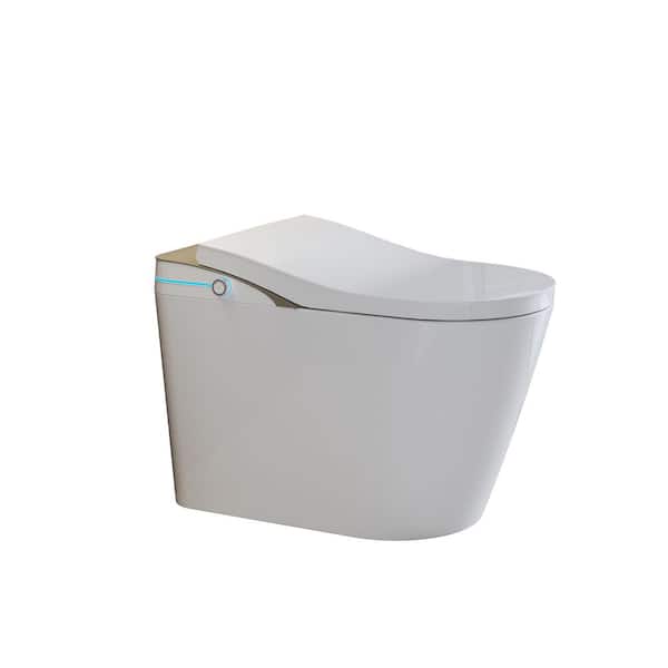 Elongated Smart Bidet Toilet 1.19 GPF in White with Auto Flush, Heated Seat, Bidet Wash & Dry and Foot Sensor Control