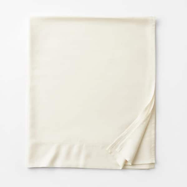 The Company Store Legends Hotel Ivory 300-Thread Count TENCEL Lyocell Sateen Full Flat Sheet