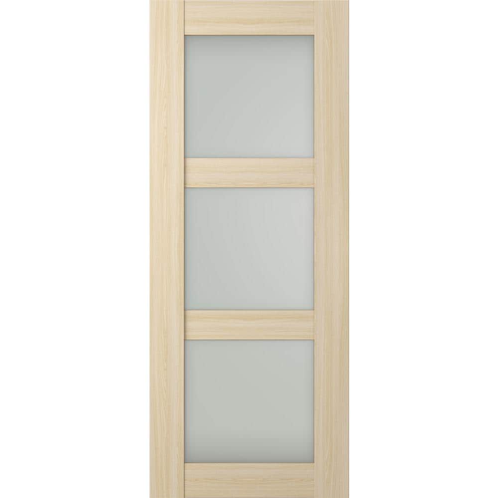 独特の上品 Door Interior Composite  Ash Loire Glass Frosted 3-Lite Bore No in. 83.25 x in. 30 Vona Belldinni Slab Depot Home The - 299869 Wood 水着・ラッシュガード