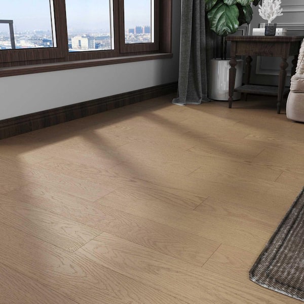 Oak 0.59 in. T x 35.83 in. L x 4.92 in. W Tongue and Groove Engineered Hardwood Flooring (2.45 sq. ft. / 2-Pack)