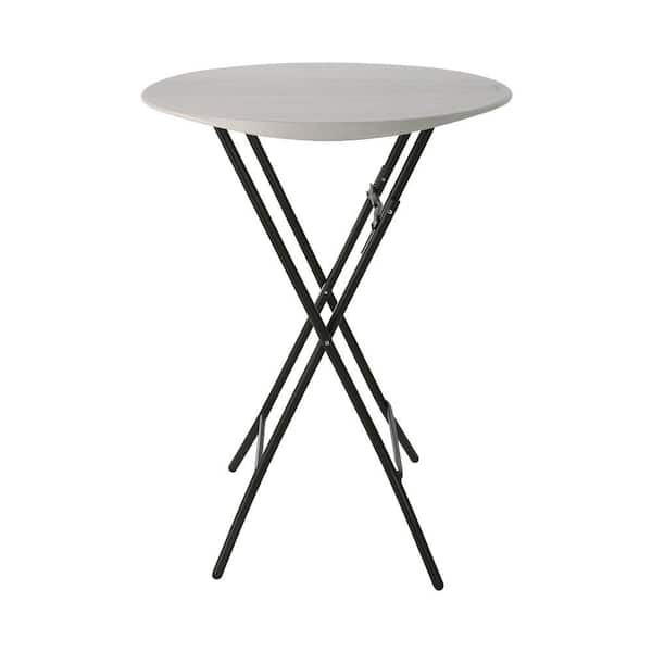 Photo 1 of 33 in. Almond Plastic Folding Bistro Table