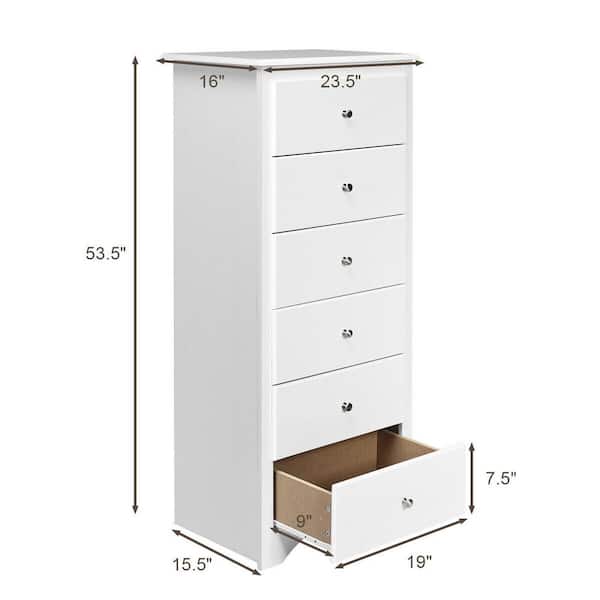 5 Drawer Bedroom Dresser Chest Cloths storage Tall Wood Furniture Cabinet Set 