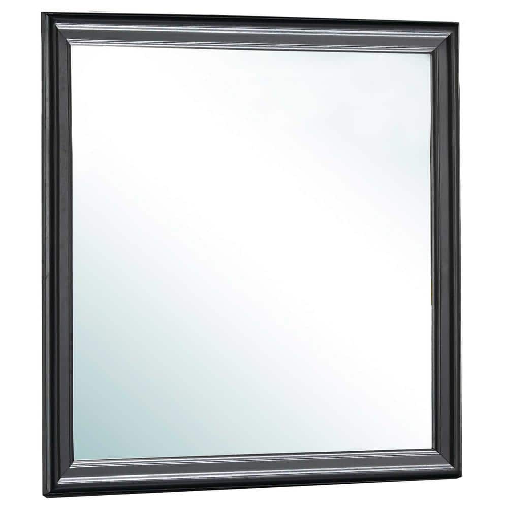 38 in. x 38 in. Classic Square Wood Framed Dresser Mirror