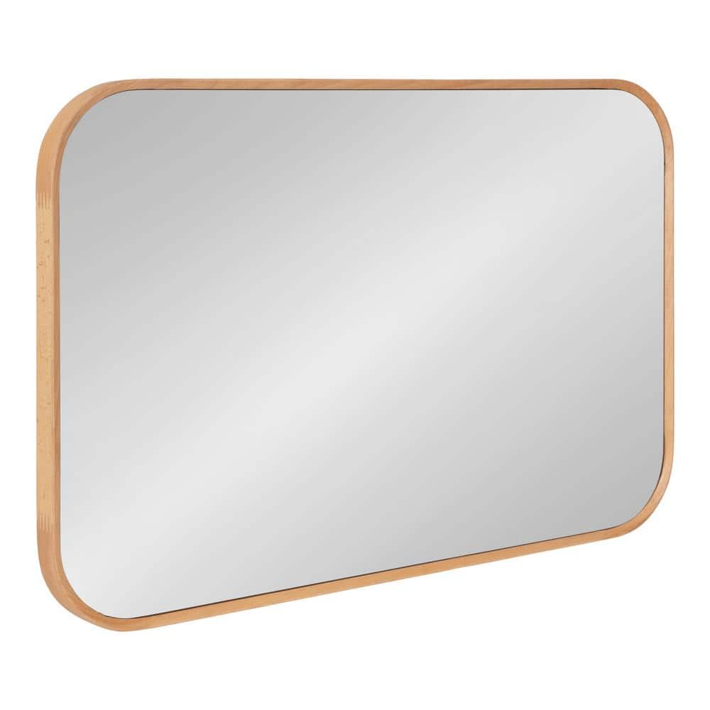 Kate and Laurel Nordlund 35 in. x 23 in. Classic Rectangle Framed Natural  Wall Accent Mirror 217835 The Home Depot