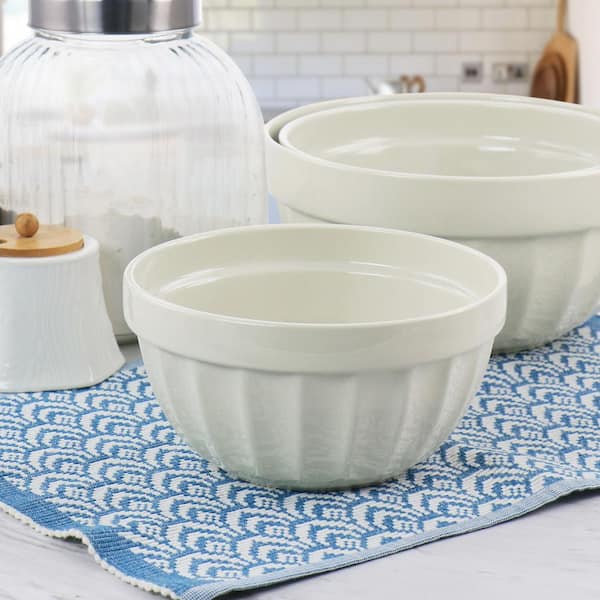 MARTHA STEWART Broadbrook 3-Piece Stoneware Mixing Bowl Set