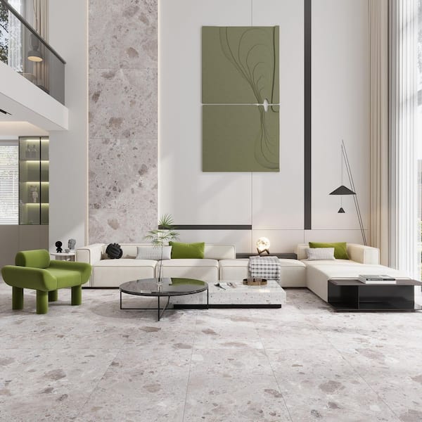 Splendor 48 in. x 48 in. Matte Petra Gray Porcelain Square Veining Large Format Tile (15.5 sq ft/case)-1 Pack