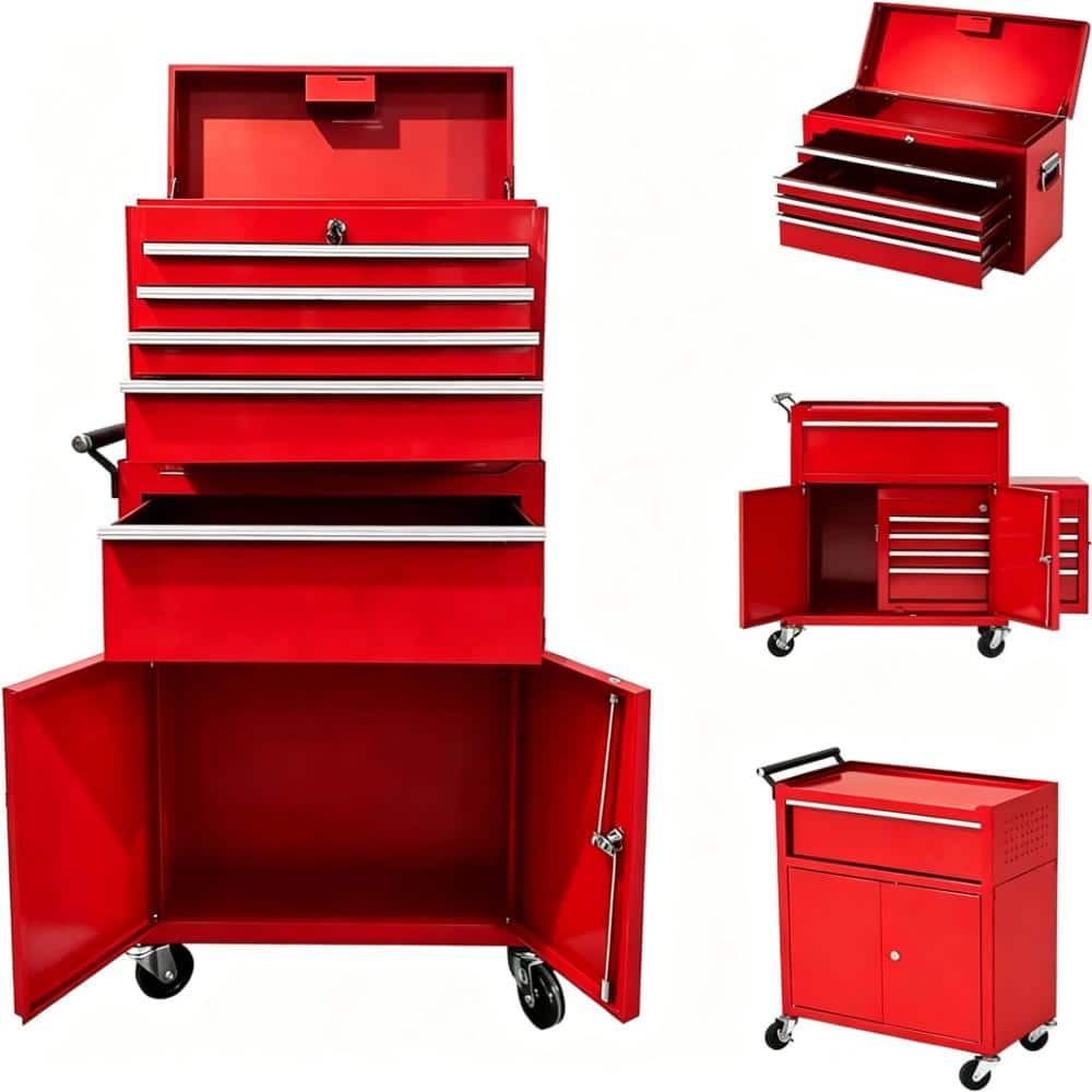 Heavy-Duty 5-Drawer Steel Rolling Tool Chest with Lockable Sliding Drawers, Protective Liners for Garage, Workshop price history on PriceWatchPro